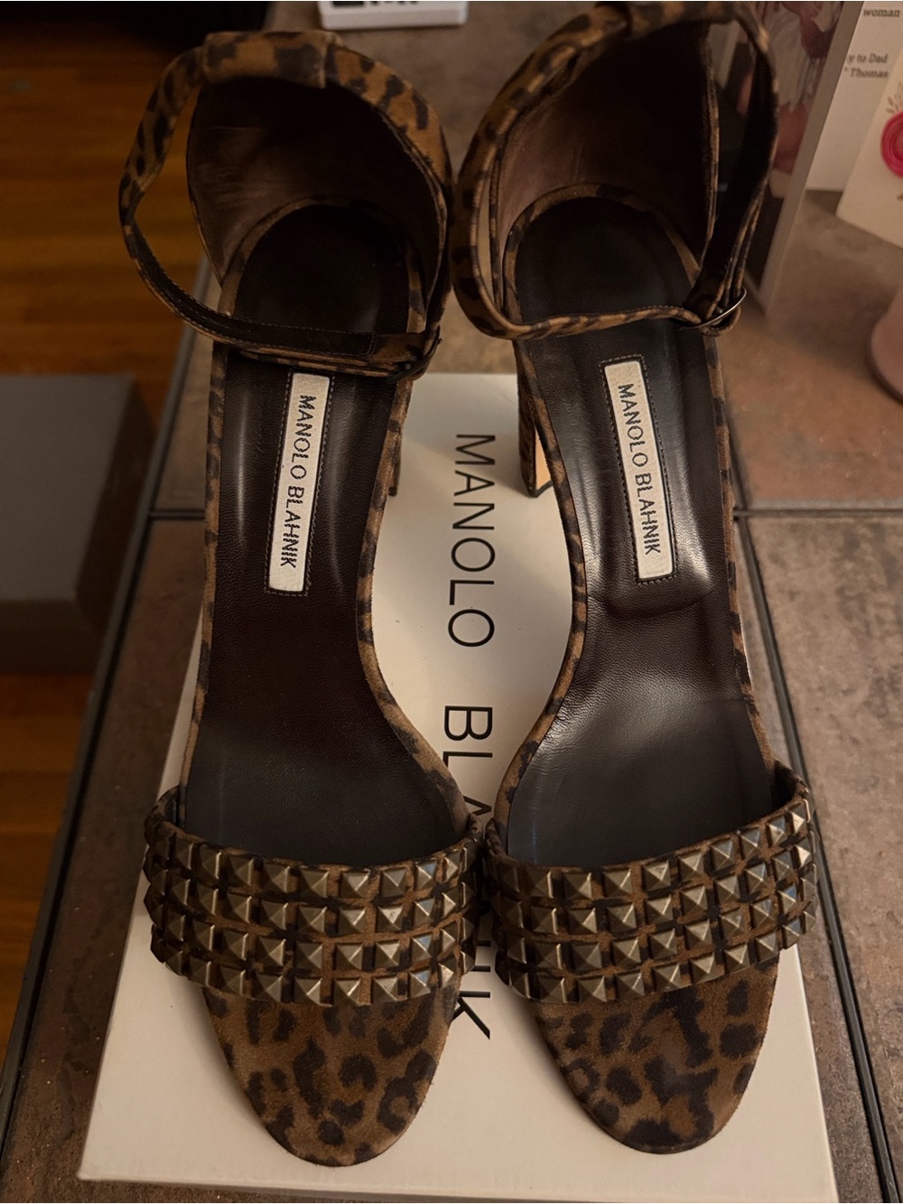 Manolo Blahnik Leopard Print Sandal